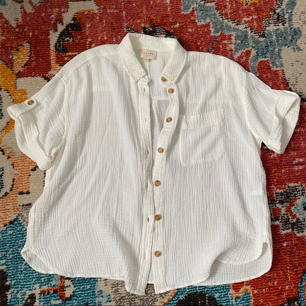 Like New Sezane Laurine Shirt in Ecru Size 34